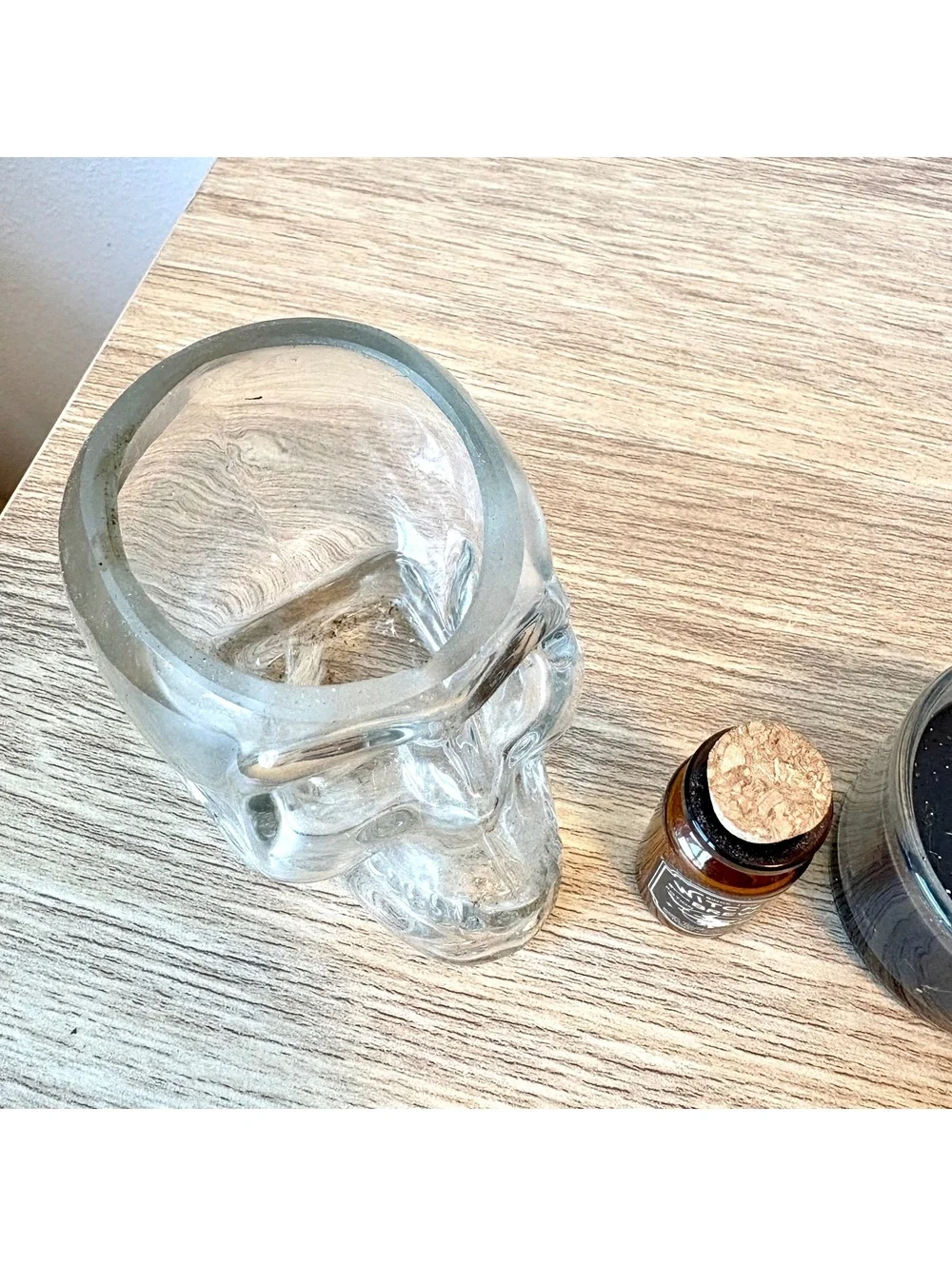 Halloween Gothic Decor Bundle Glass Skull Planter Witch’s Brew Black Candle